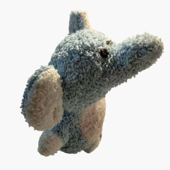 Plush Baby Elephant Toy Vintage Blue Pink Terrycloth Lovey - Picture 4 of 6